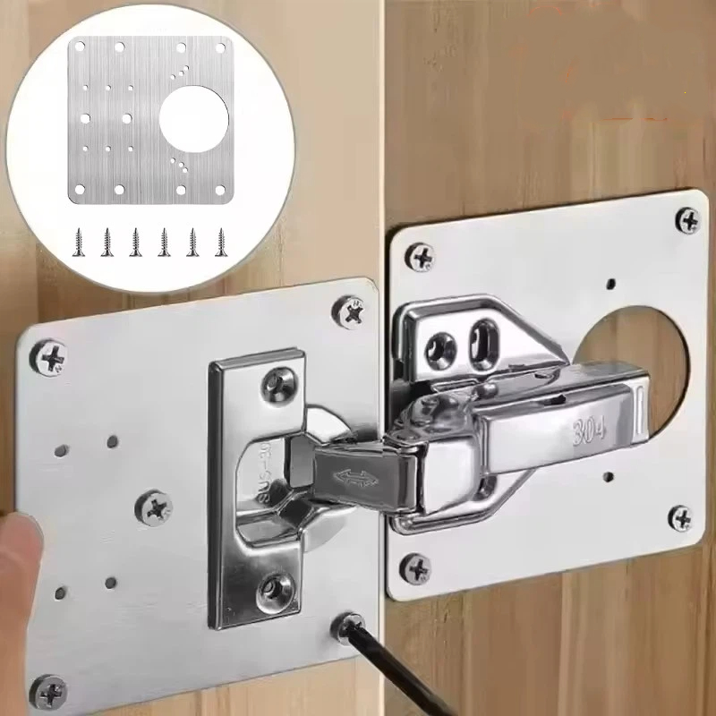 Furniture Hardware Replacement Parts - Paslanmaz Çelik Dolap Menteşe Tamir Plakası