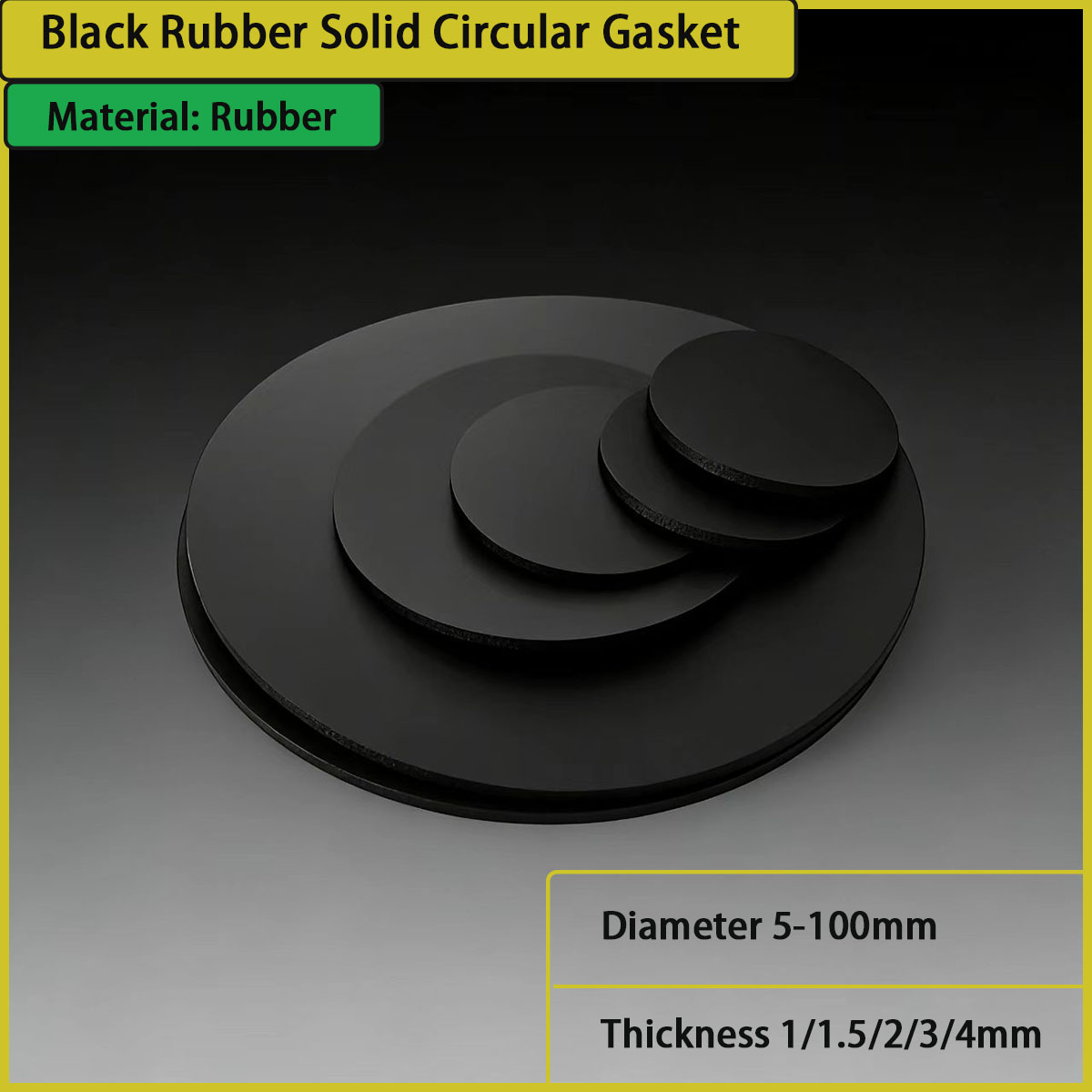 Used Furniture Hardware - Kalın 1/1.5/2/3/4mm siyah kauçuk dolu dairesel