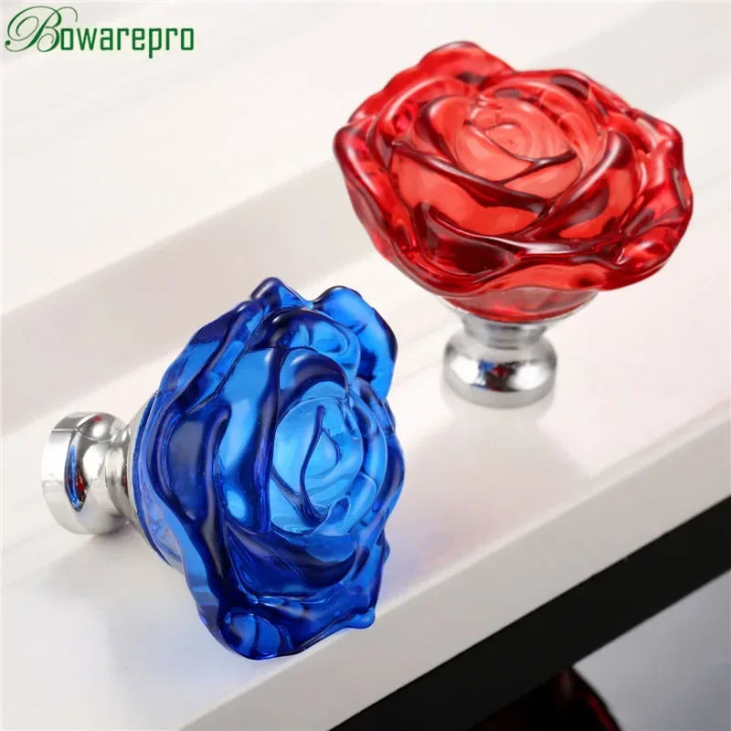 Furniture Hardware Kit - Bowarepro 50 MM Kristal Gül Cam