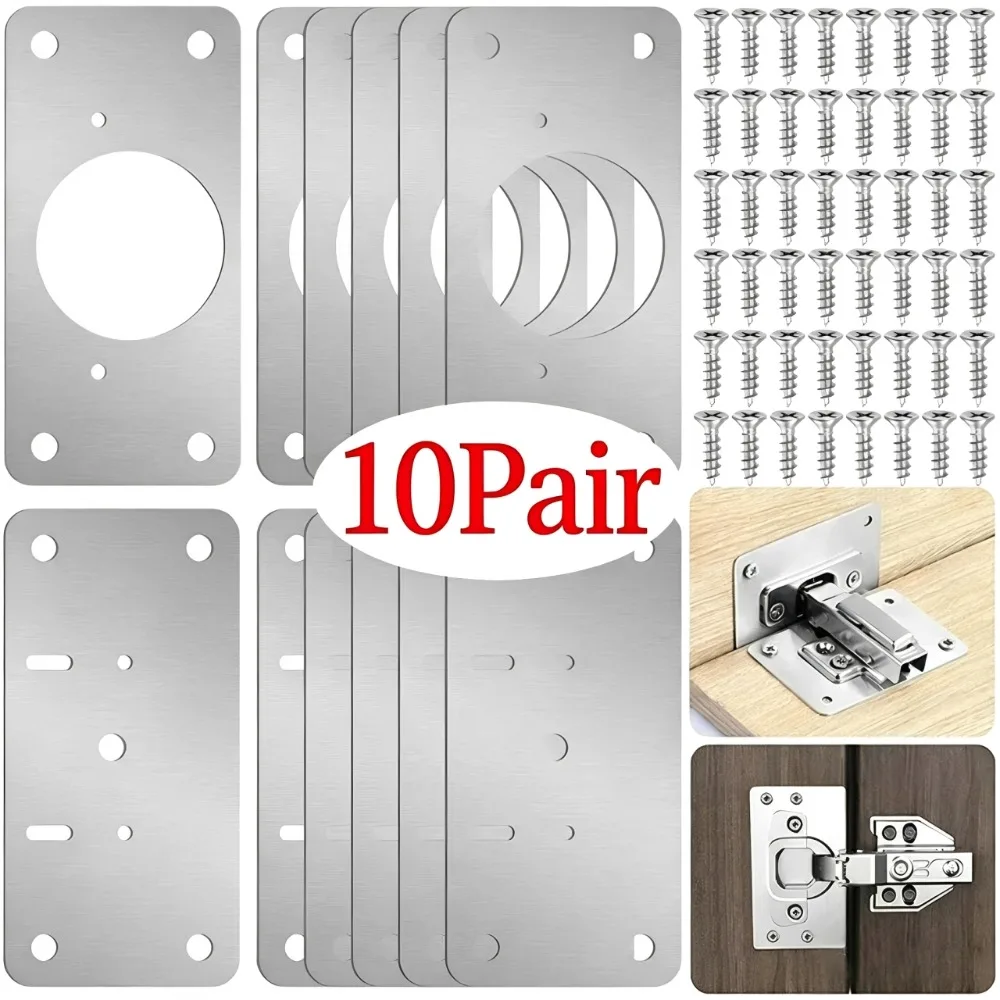 Furniture Hardware Replacement Parts - 10/1 Çift Menteşe Tamir Plakası Mutfak