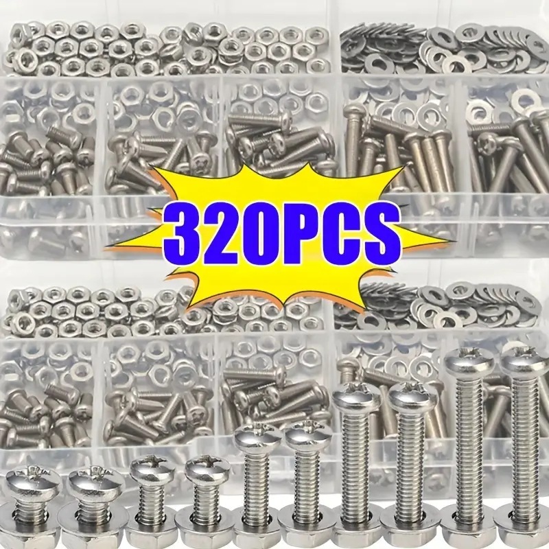 320 adet altıgen somun ve cıva - Furniture Hardware Kit incelemesi ve fiyatı